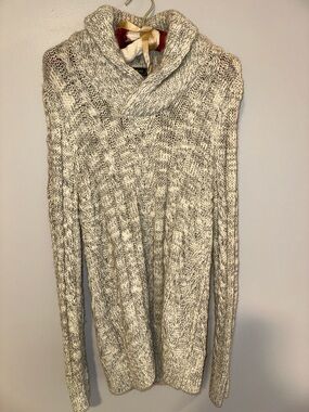 Express Marled Cream Cable Knit Cowl Sweater